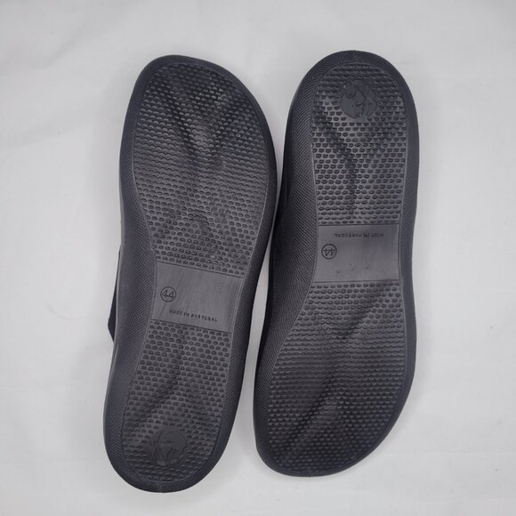 HAMMACHER SCHLEMMER Black Leather The Gentlemen's Walk ON Air Sandal Size 44 - Picture 6 of 8